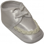 BABY BOYS SATIN SHOES W/LACE DESIGN IN FRONT